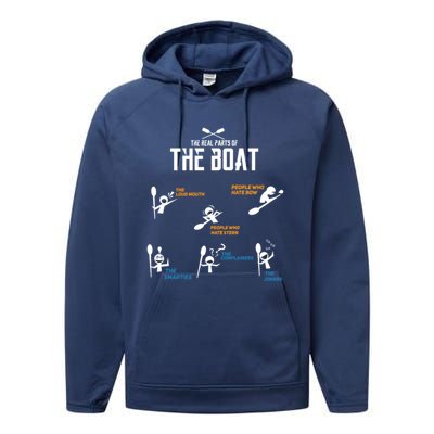 Funny Rowing And Boating Gift Performance Fleece Hoodie