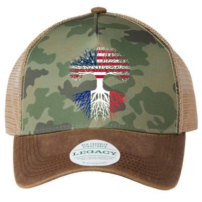 French Roots American Grown Usa France Flag Legacy Tie Dye Trucker Hat