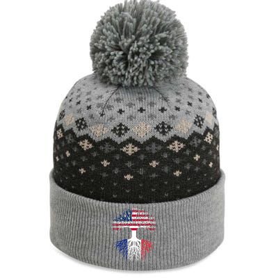 French Roots American Grown Usa France Flag The Baniff Cuffed Pom Beanie