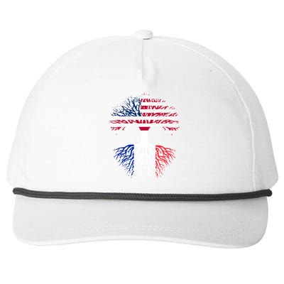 French Roots American Grown Usa France Flag Snapback Five-Panel Rope Hat