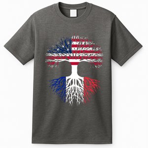 French Roots American Grown Usa France Flag T-Shirt