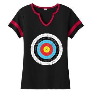 Funny Retro Archery Target Hunter Ladies Halftime Notch Neck Tee