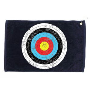 Funny Retro Archery Target Hunter Grommeted Golf Towel