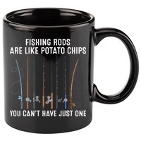Fishing Rods Are Like Potatos Chips 11oz C Handle Ceramic Mug
