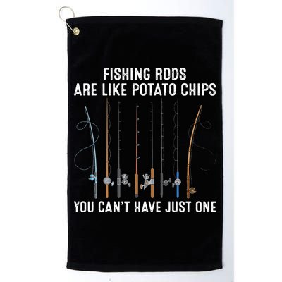 Fishing Rods Are Like Potatos Chips Golf Towel