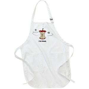 Funny Rotten Apple Sarcastic Retired Teacher Retirement Gift Full-Length Apron With Pockets