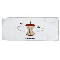 Funny Rotten Apple Sarcastic Retired Teacher Retirement Gift Large Microfiber Waffle Golf Towel