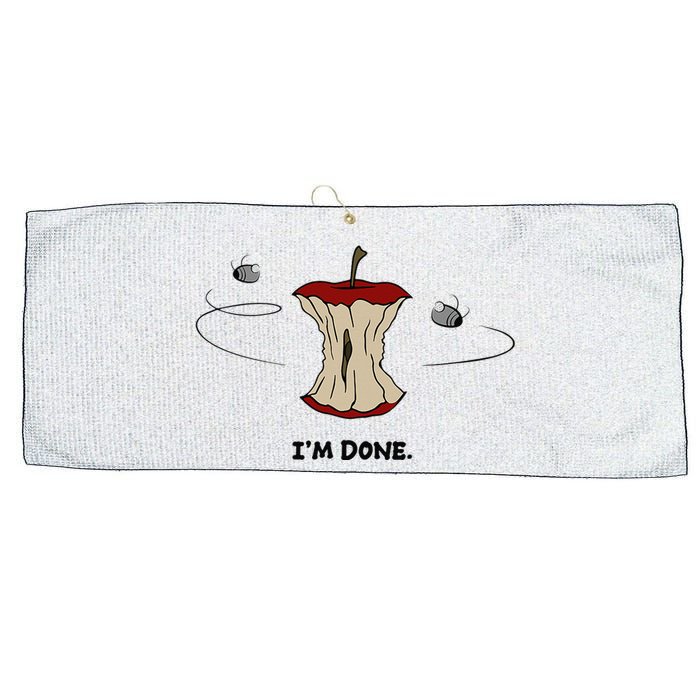 Funny Rotten Apple Sarcastic Retired Teacher Retirement Gift Large Microfiber Waffle Golf Towel