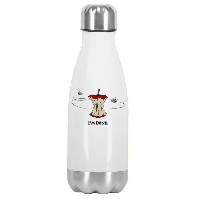 Funny Rotten Apple Sarcastic Retired Teacher Retirement Gift Stainless Steel Insulated Water Bottle