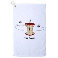 Funny Rotten Apple Sarcastic Retired Teacher Retirement Gift Platinum Collection Golf Towel