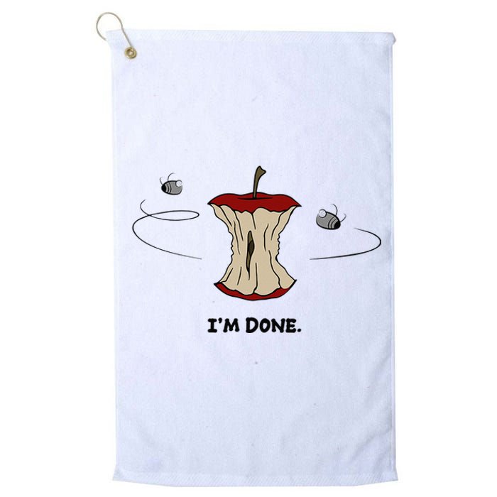 Funny Rotten Apple Sarcastic Retired Teacher Retirement Gift Platinum Collection Golf Towel