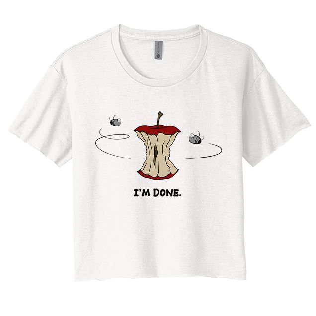 Funny Rotten Apple Sarcastic Retired Teacher Retirement Gift Crop Top