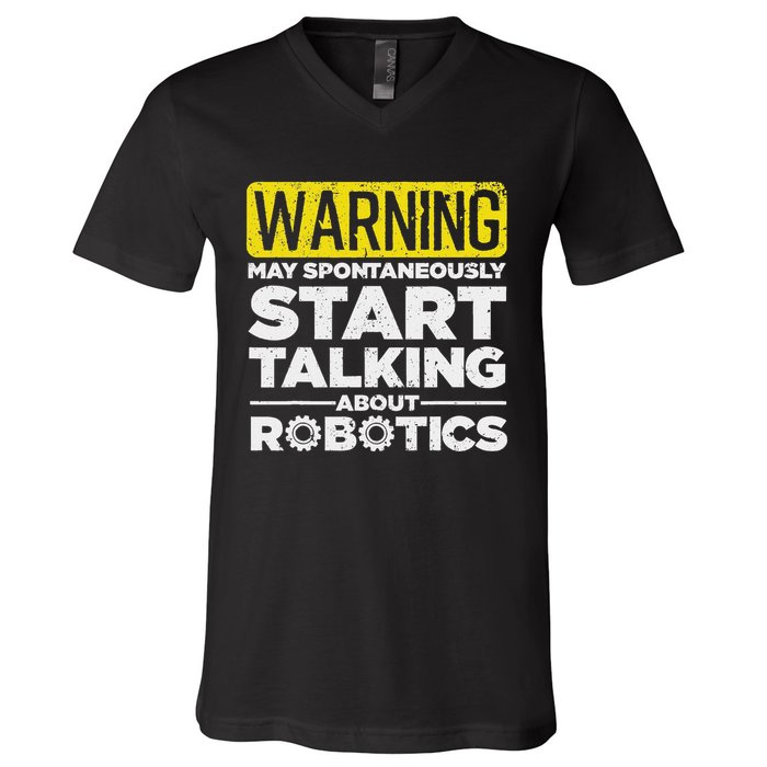 Funny Robotics Art For Men Women Robotics Engineer Robots V-Neck T-Shirt