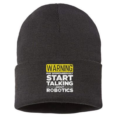 Funny Robotics Art For Men Women Robotics Engineer Robots Sustainable Knit Beanie