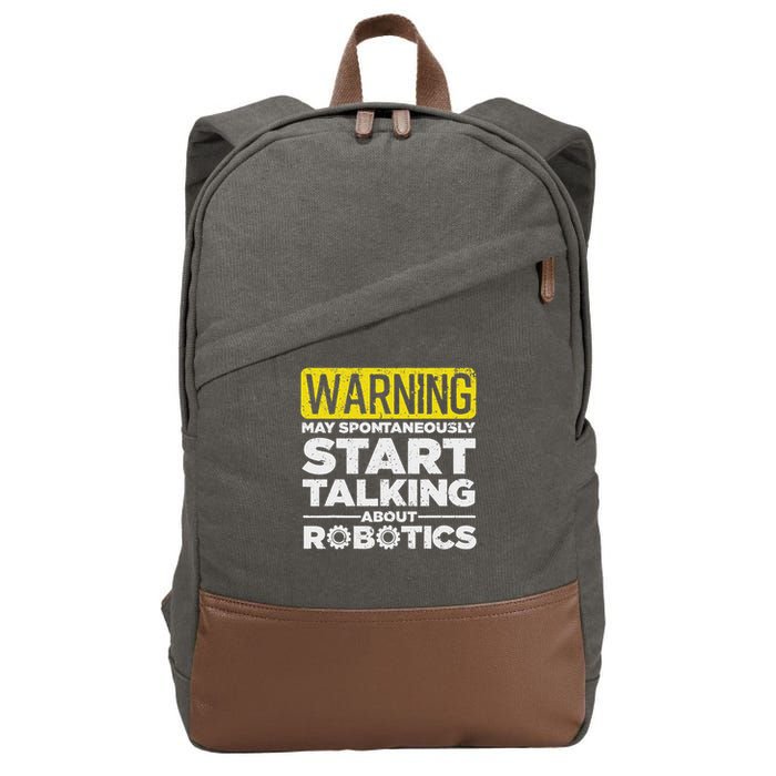 Funny Robotics Art For Men Women Robotics Engineer Robots Cotton Canvas Backpack