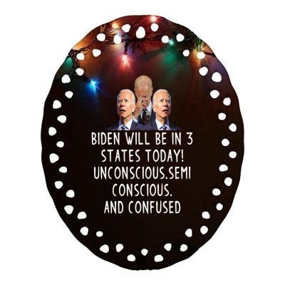 Funny Republican Anti Joe Biden Quote Anti Joe Biden Gift Ceramic Oval Ornament