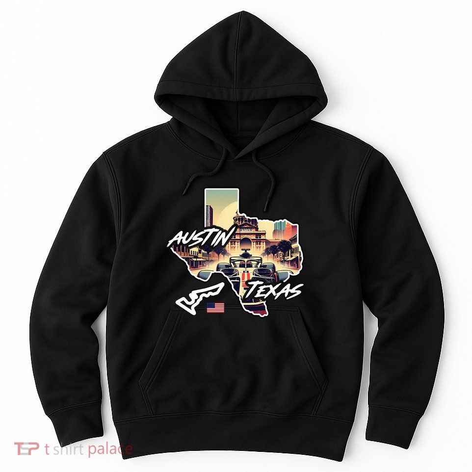 Formula Racing Austin Texas Open Wheel Car Circuit Usa Flag Hoodie