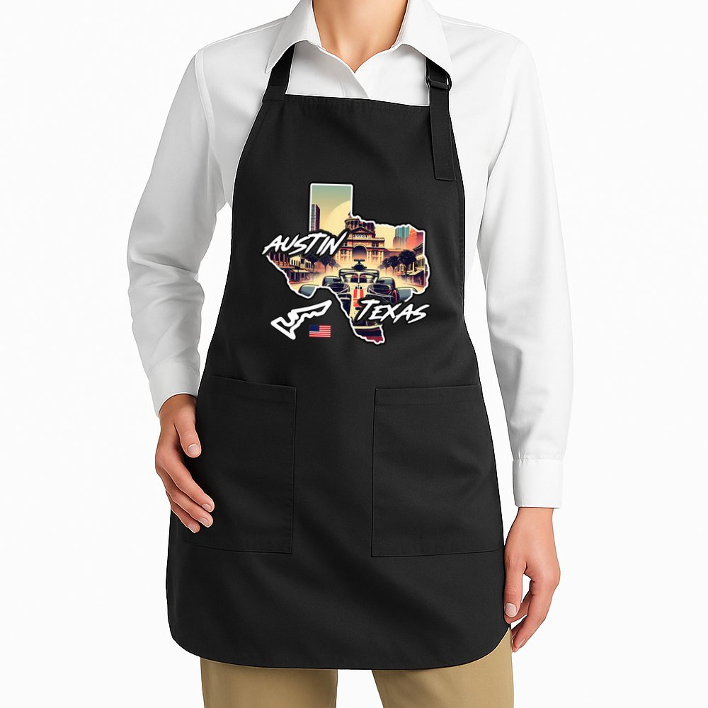 Formula Racing Austin Texas Open Wheel Car Circuit Usa Flag Apron