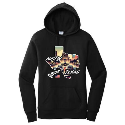 Formula Racing Austin Texas Open Wheel Car Circuit Usa Flag Women's Pullover Hoodie