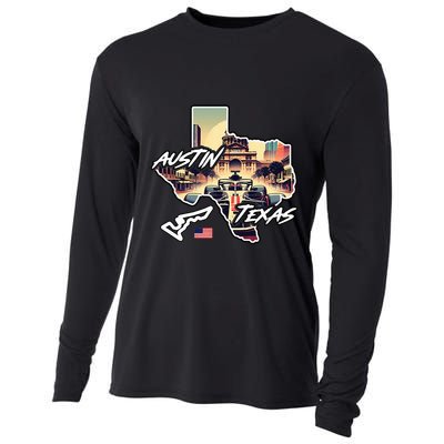 Formula Racing Austin Texas Open Wheel Car Circuit Usa Flag Cooling Performance Long Sleeve Crew