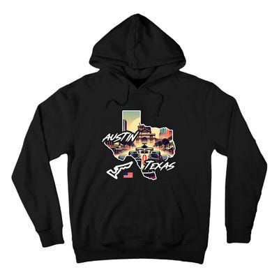 Formula Racing Austin Texas Open Wheel Car Circuit Usa Flag Tall Hoodie