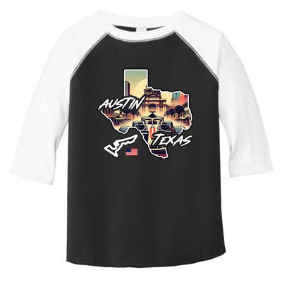Formula Racing Austin Texas Open Wheel Car Circuit Usa Flag Toddler Fine Jersey T-Shirt