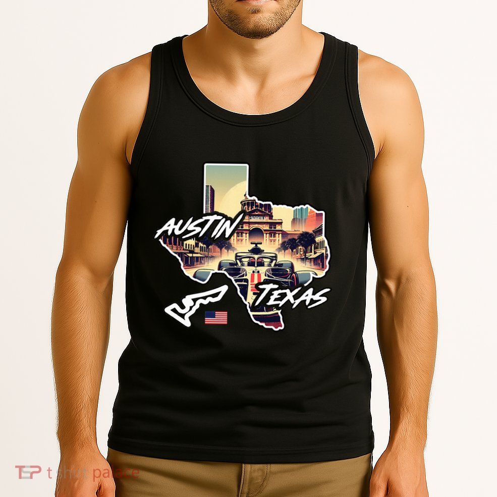Formula Racing Austin Texas Open Wheel Car Circuit Usa Flag Tank Top