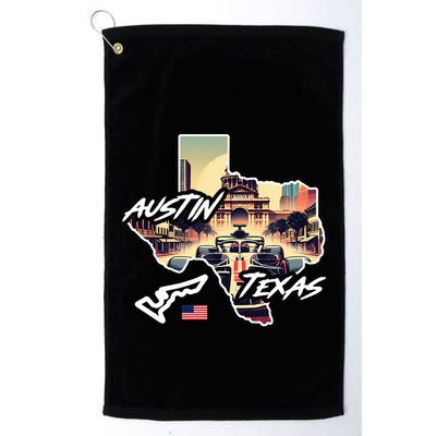 Formula Racing Austin Texas Open Wheel Car Circuit Usa Flag Golf Towel