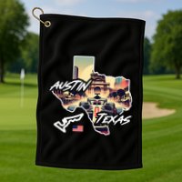 Formula Racing Austin Texas Open Wheel Car Circuit Usa Flag Golf Towel