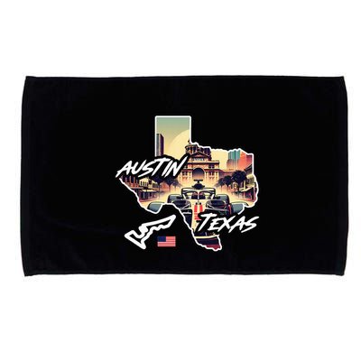 Formula Racing Austin Texas Open Wheel Car Circuit Usa Flag Microfiber Hand Towel