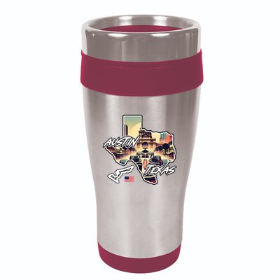 Formula Racing Austin Texas Open Wheel Car Circuit Usa Flag 16oz Travel Tumbler