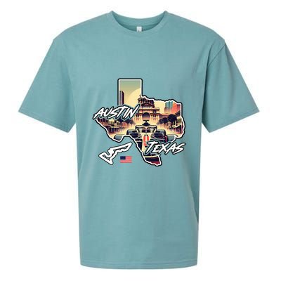 Formula Racing Austin Texas Open Wheel Car Circuit Usa Flag Sueded Cloud Jersey T-Shirt