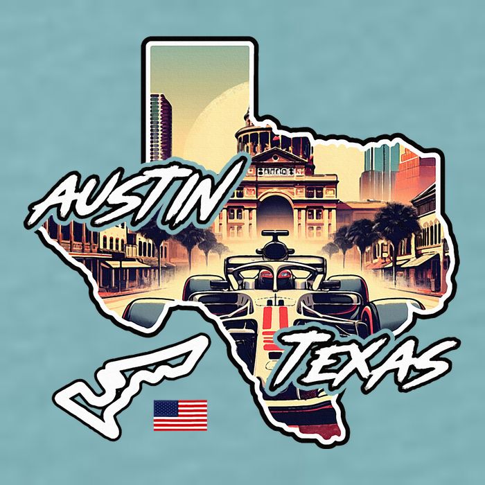 Formula Racing Austin Texas Open Wheel Car Circuit Usa Flag Sueded Cloud Jersey T-Shirt