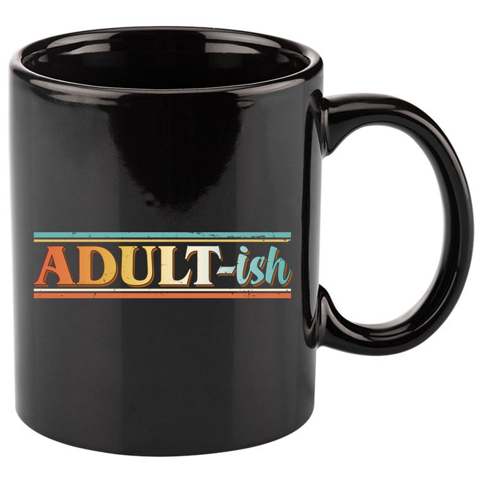 Funny Retro Adultish 11oz C Handle Ceramic Mug