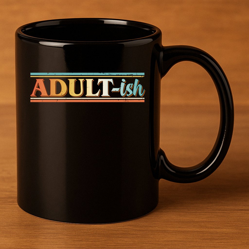 Funny Retro Adultish 11oz C Handle Ceramic Mug