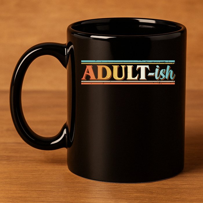 Funny Retro Adultish 11oz C Handle Ceramic Mug