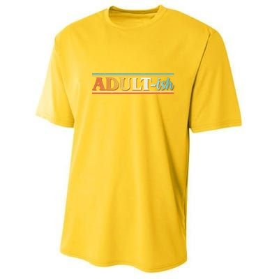 Funny Retro Adultish Youth Performance Sprint T-Shirt