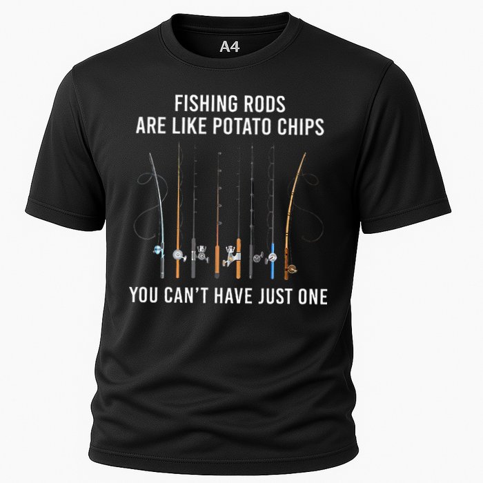 Fishing Rods Are Like Potato Chips You CanT Have Just One Cooling Performance Crew T-Shirt