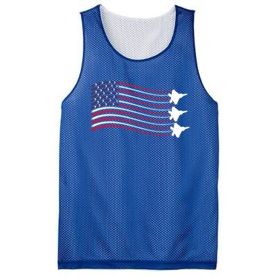 F22 Raptor Airshow American Flag 4th Of July Airplane Art Gift Mesh Reversible Basketball Jersey Tank