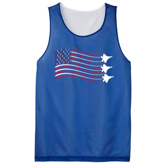 F22 Raptor Airshow American Flag 4th Of July Airplane Art Gift Mesh Reversible Basketball Jersey Tank