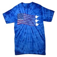 F22 Raptor Airshow American Flag 4th Of July Airplane Art Gift Tie-Dye T-Shirt