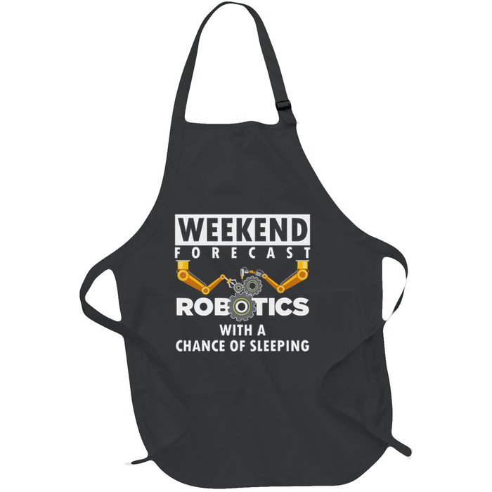 Funny Robotics Art For Women Robotics Engineer Robots Full-Length Apron With Pockets
