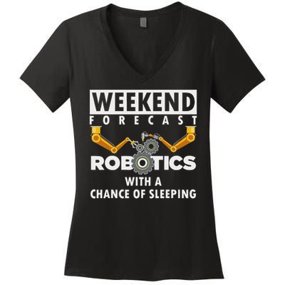 Funny Robotics Art For Women Robotics Engineer Robots Women's V-Neck T-Shirt