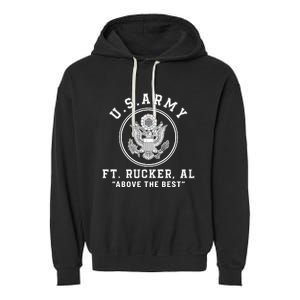 Fort Rucker Aviation Army Base Alabama Garment-Dyed Fleece Hoodie