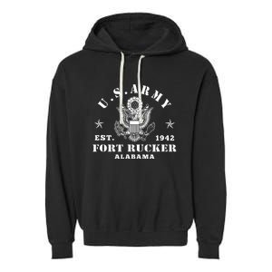 Fort Rucker Alabama Aviation Army Base Garment-Dyed Fleece Hoodie