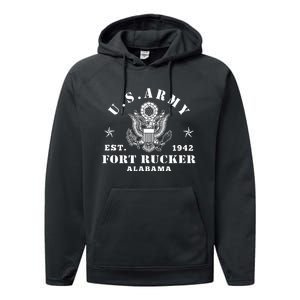 Fort Rucker Alabama Aviation Army Base Performance Fleece Hoodie