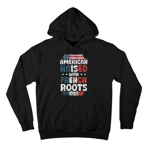 Funny Roots American French Us French American Flag Usa Hoodie