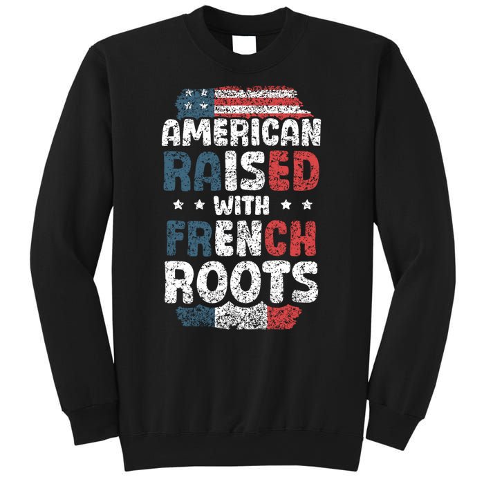 Funny Roots American French Us French American Flag Usa Sweatshirt