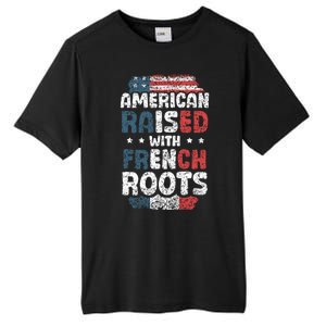 Funny Roots American French Us French American Flag Usa Tall Fusion ChromaSoft Performance T-Shirt