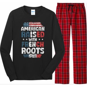 Funny Roots American French Us French American Flag Usa Long Sleeve Pajama Set